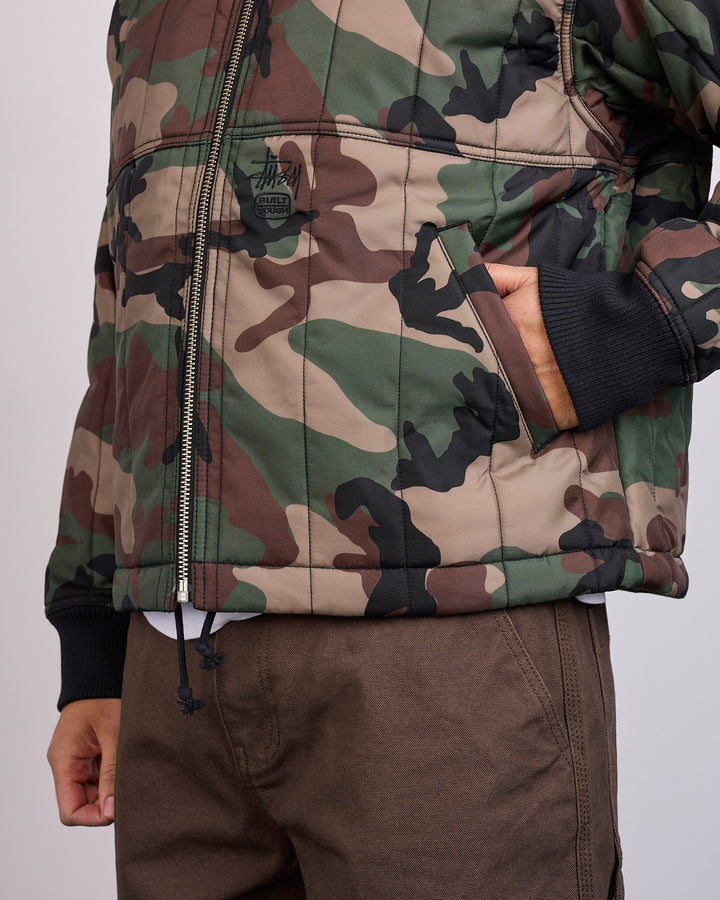 Stussy Work Jacket Quilted Nylon Woodland Camo