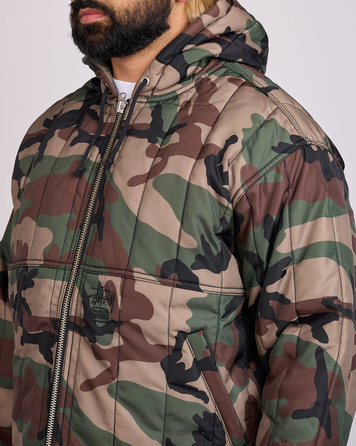 Stussy Work Jacket Quilted Nylon Woodland Camo