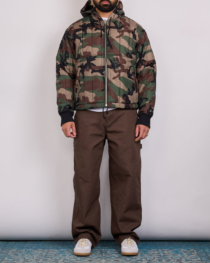 Stussy Work Jacket Quilted Nylon Woodland Camo