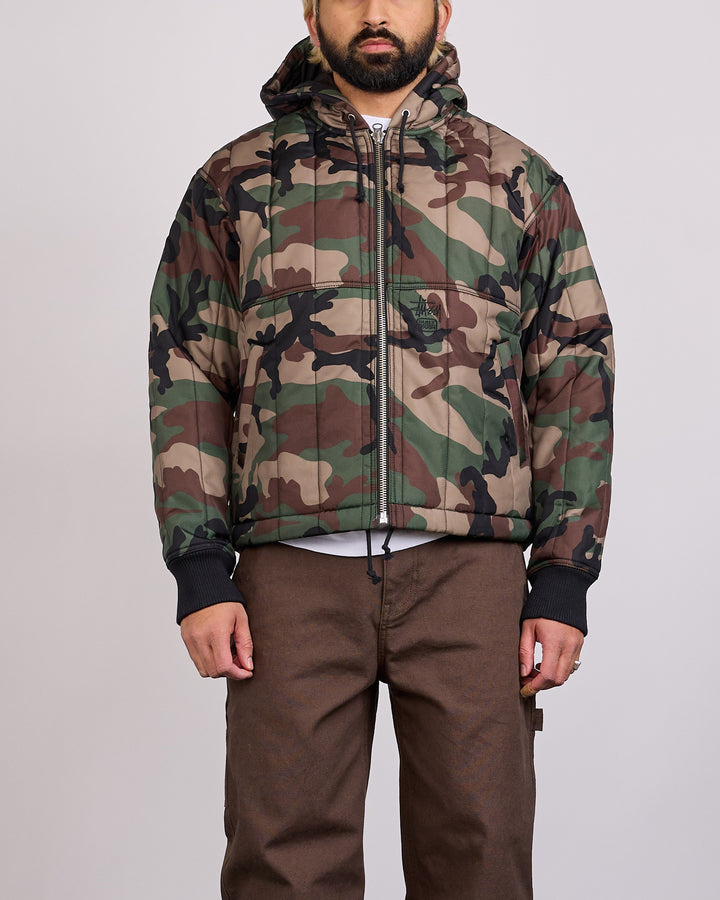 Stussy Work Jacket Quilted Nylon Woodland Camo