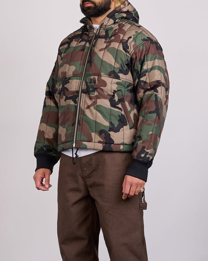 Stussy Work Jacket Quilted Nylon Woodland Camo