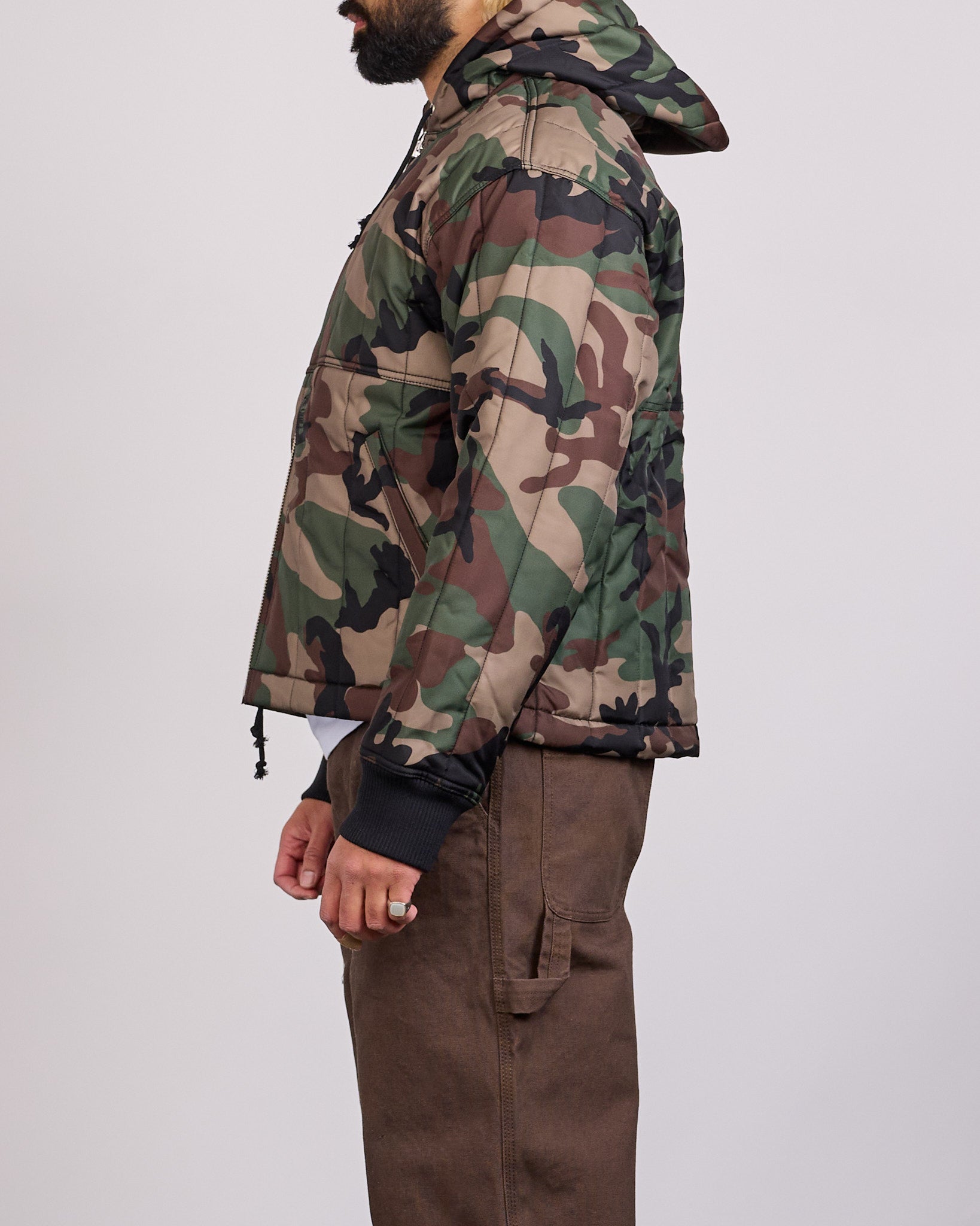Stussy Work Jacket Quilted Nylon Woodland Camo – LESS 17