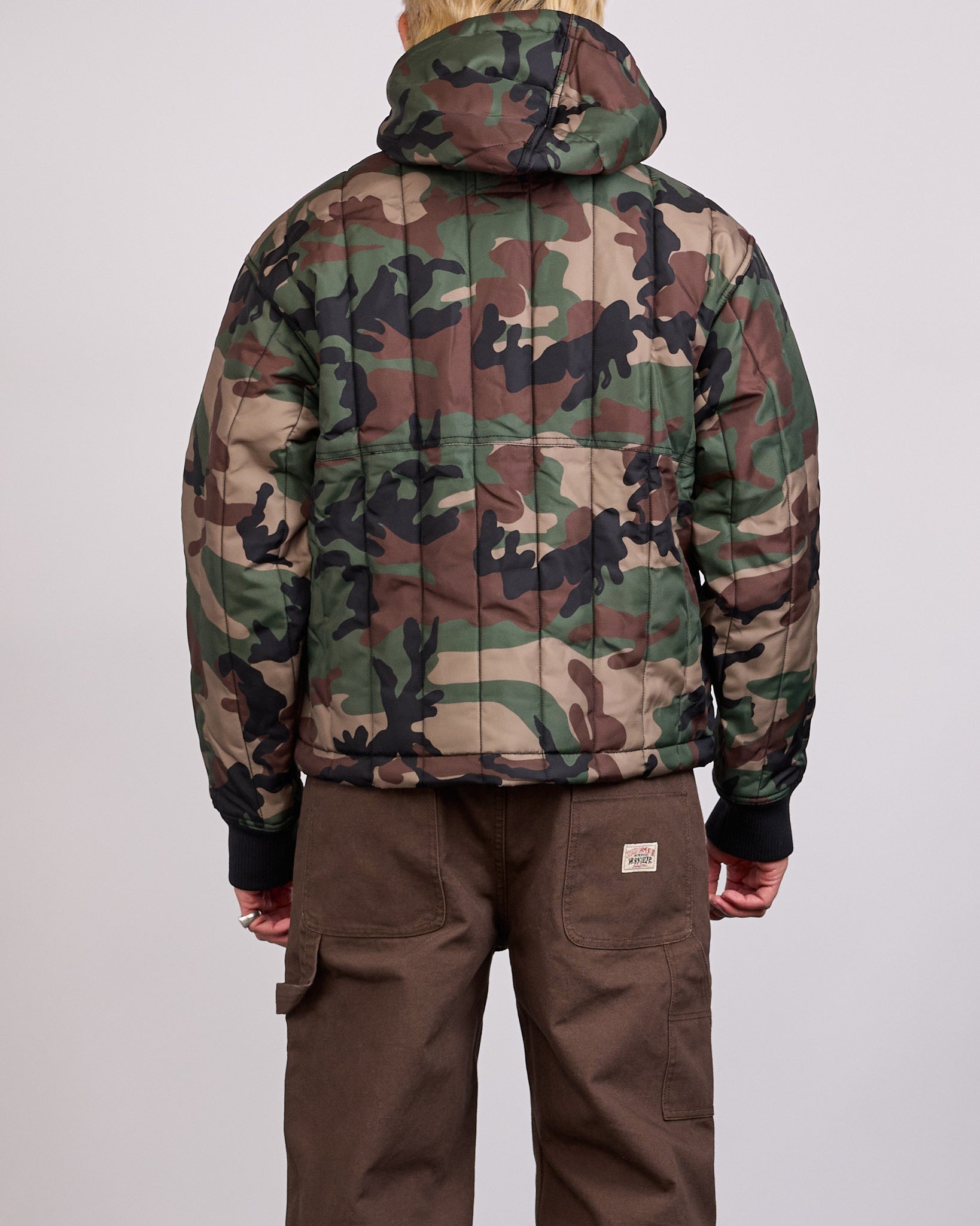 Stussy Work Jacket Quilted Nylon Woodland Camo – LESS 17