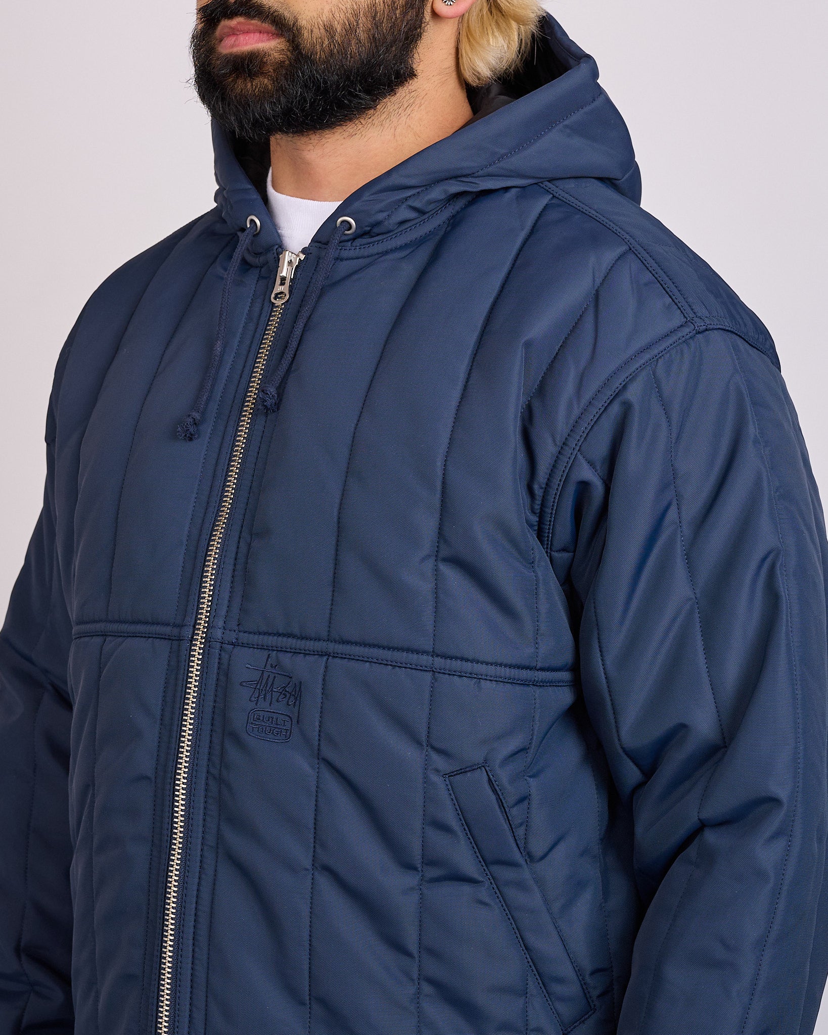 Stussy Work Jacket Quilted Nylon Navy – LESS 17
