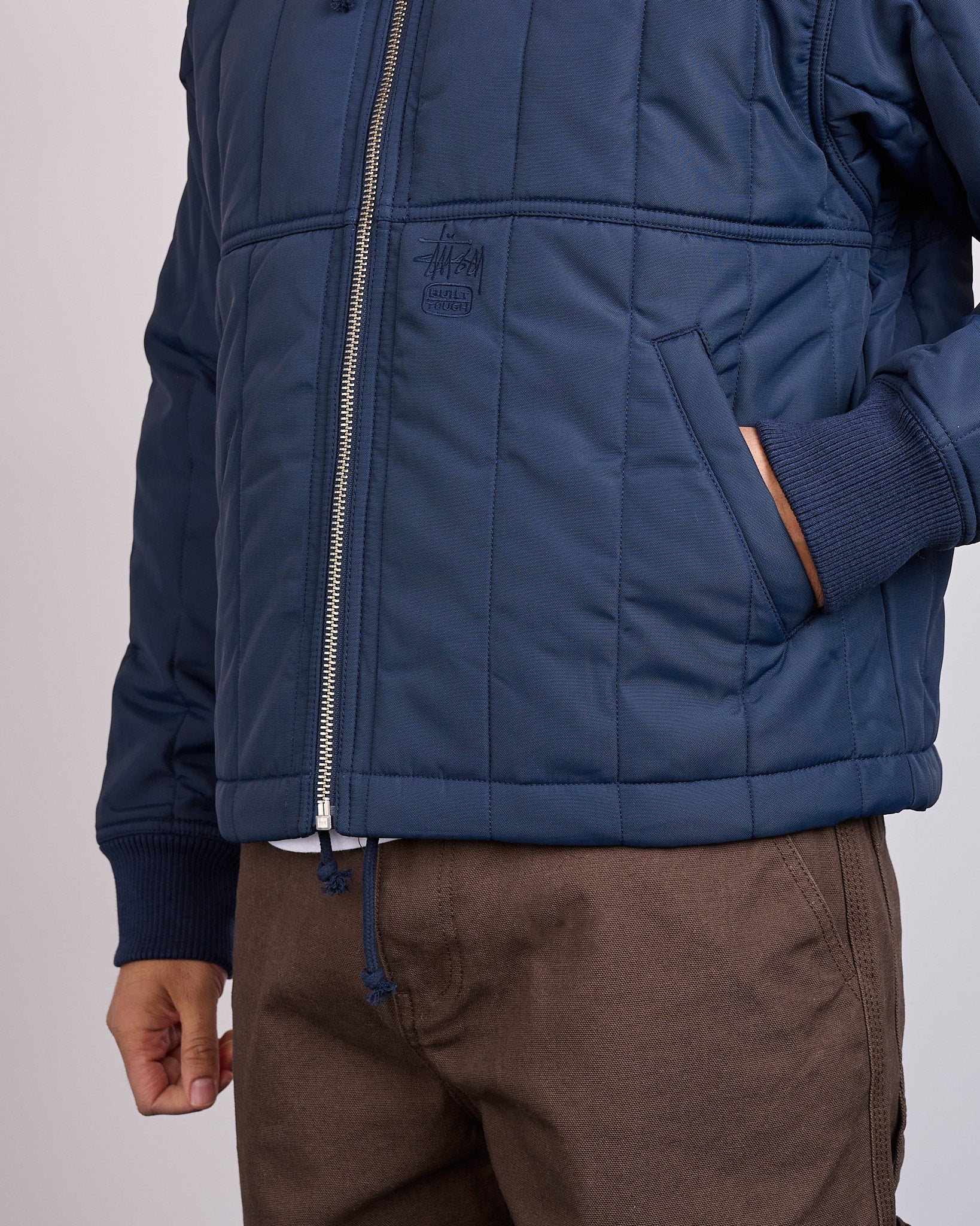 Stussy Work Jacket Quilted Nylon Navy – LESS 17