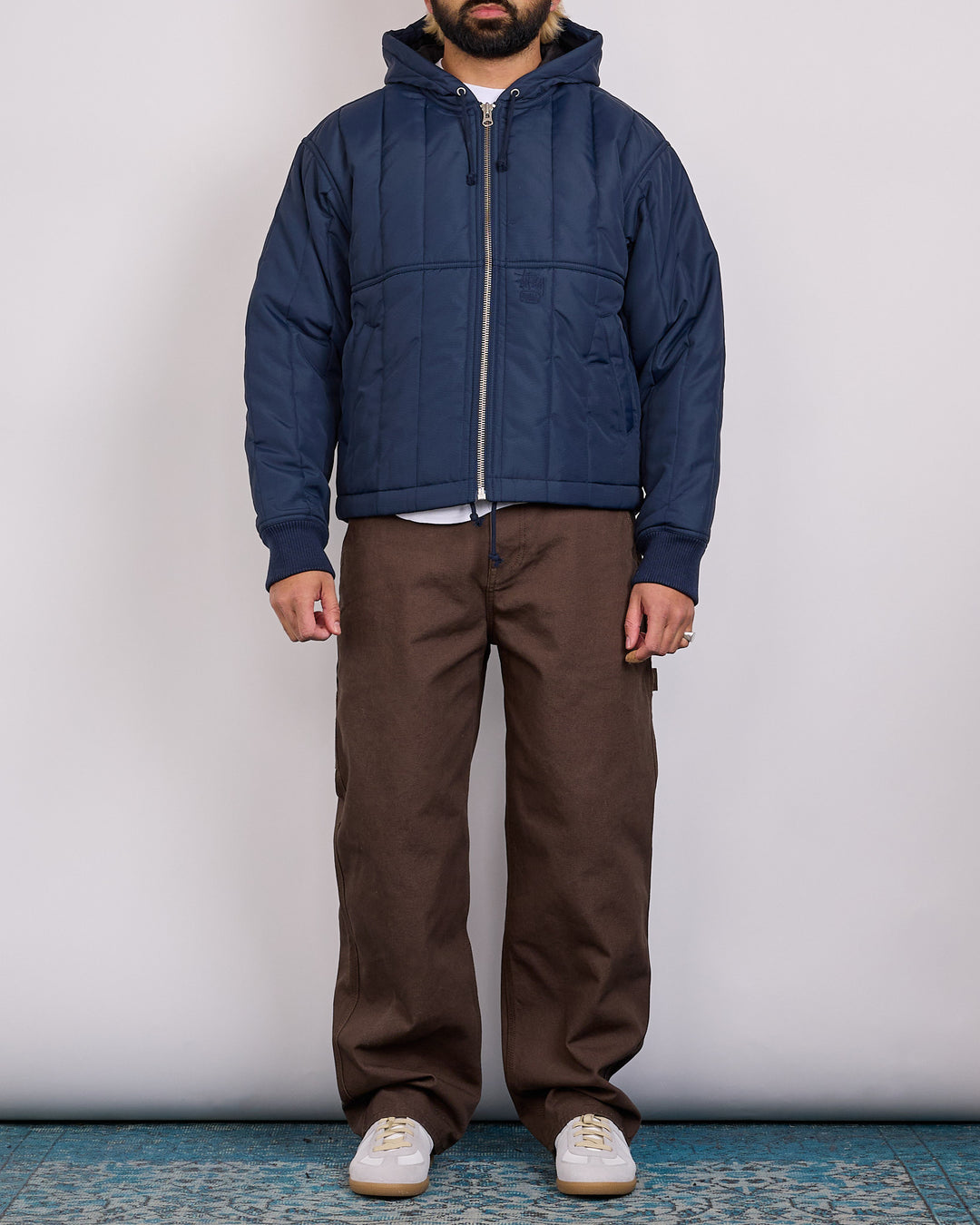 Stussy Work Jacket Quilted Nylon Navy