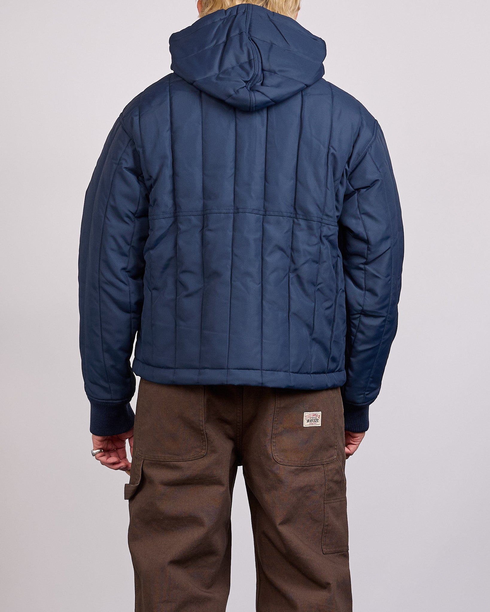 Stussy Work Jacket Quilted Nylon Navy – LESS 17