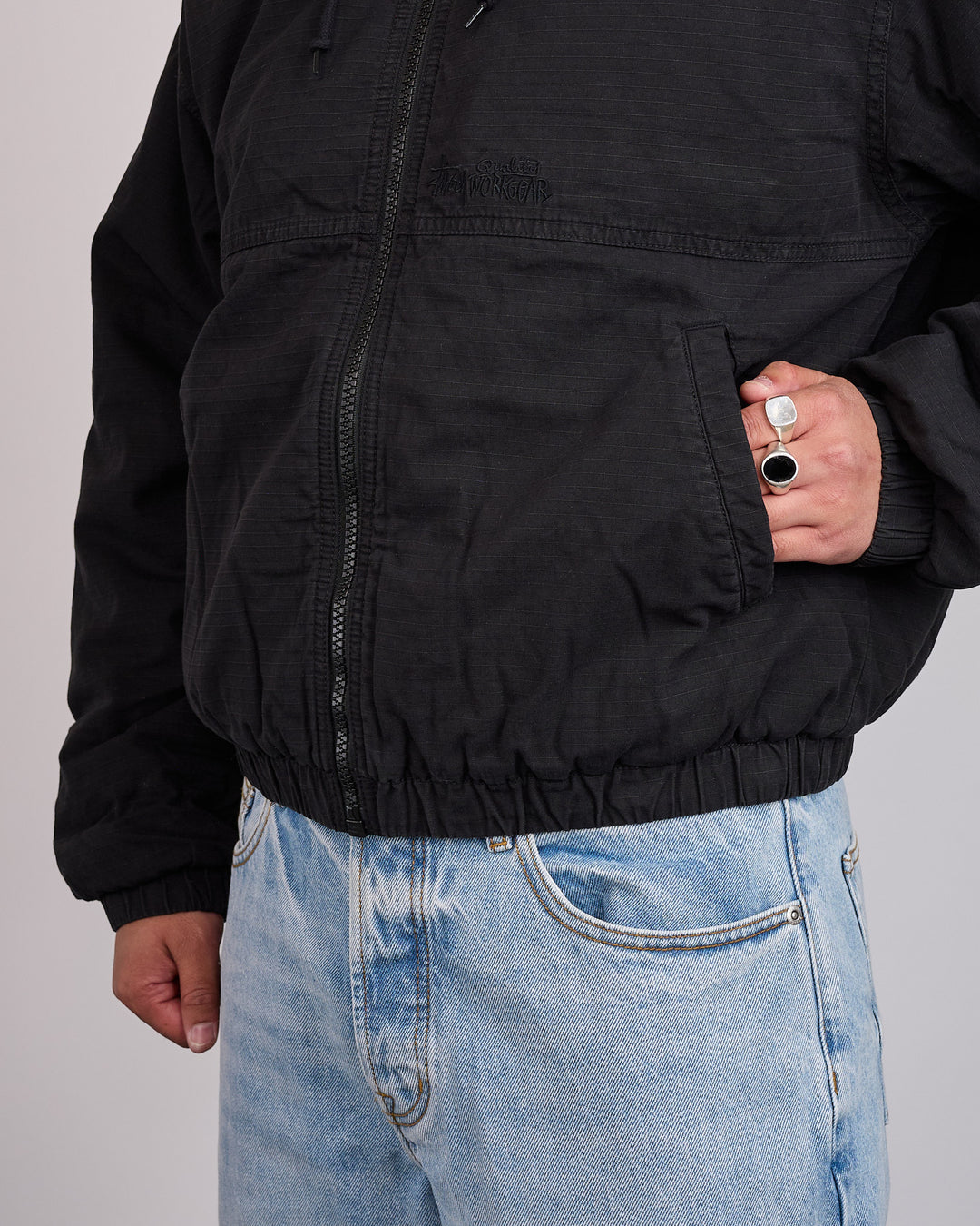 Stussy Work Jacket Ripstop Black