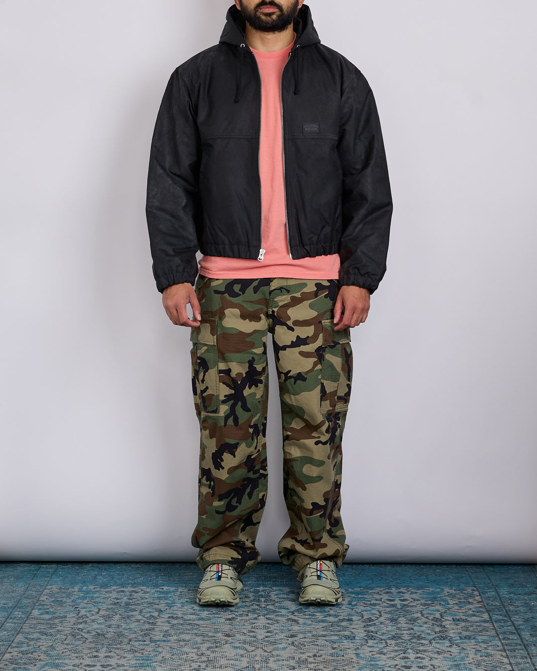 Stussy Work Jacket Waxed Cotton Black