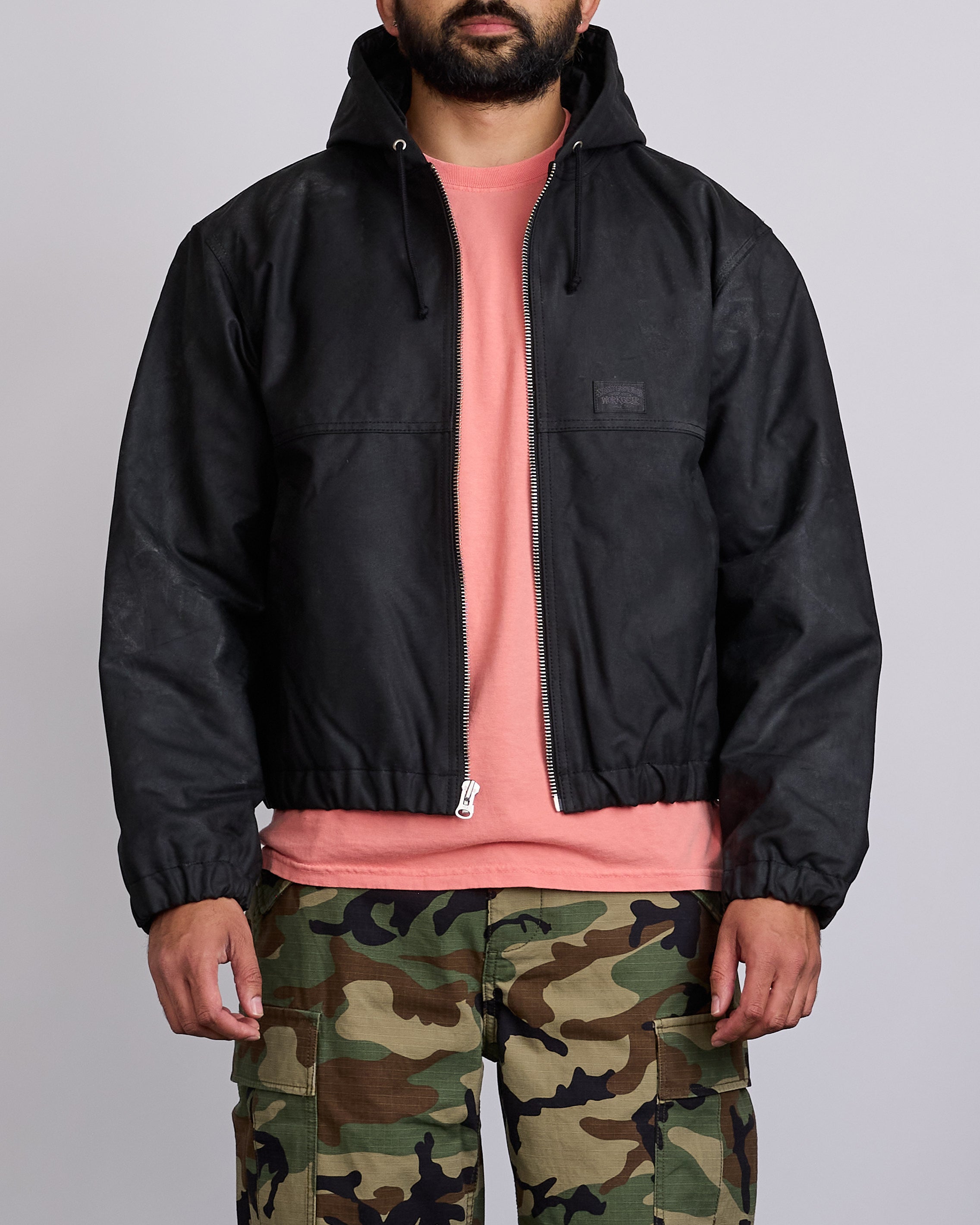 Stussy Work Jacket Waxed Cotton Black – LESS 17