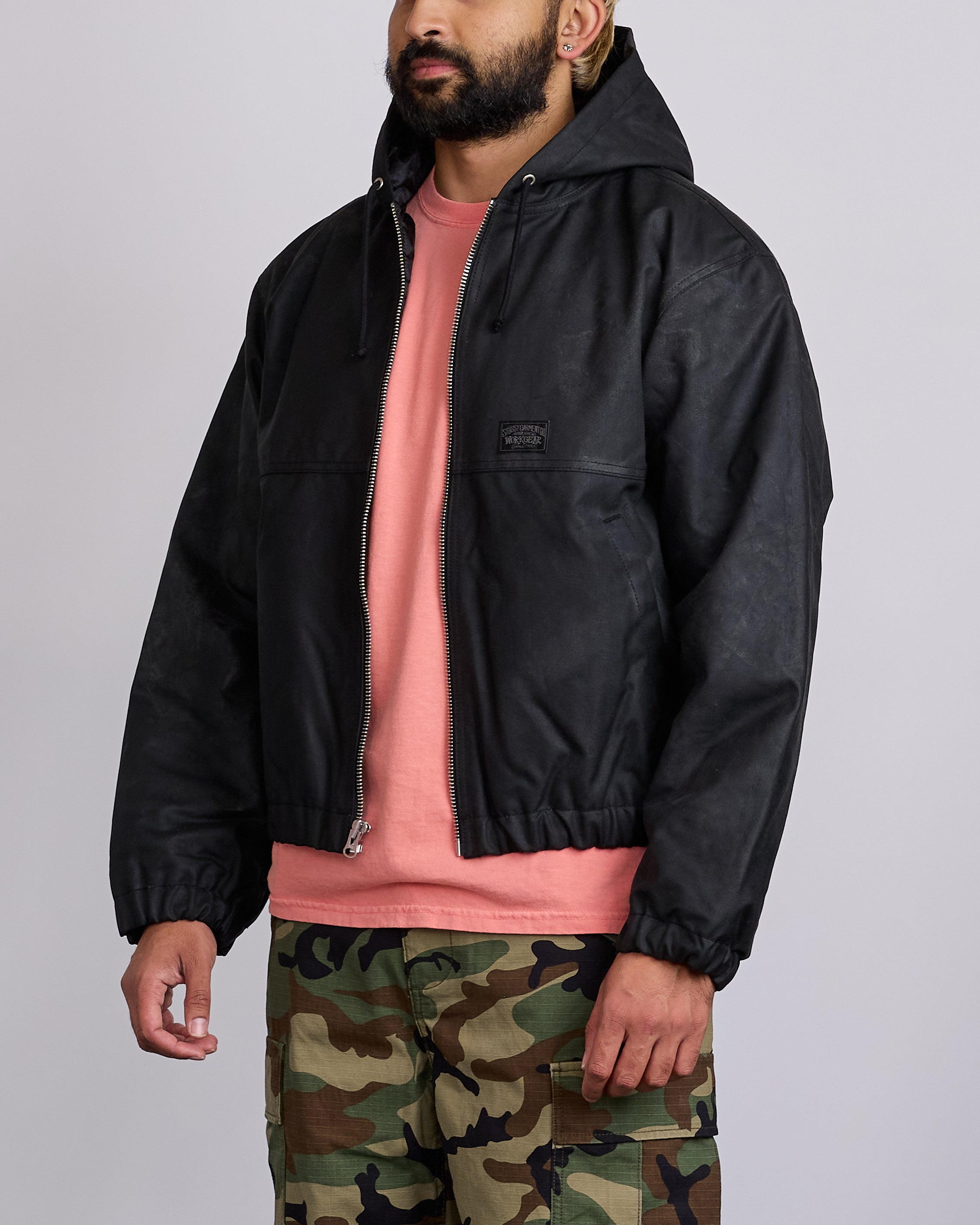 Stussy Work Jacket Waxed Cotton Black – LESS 17