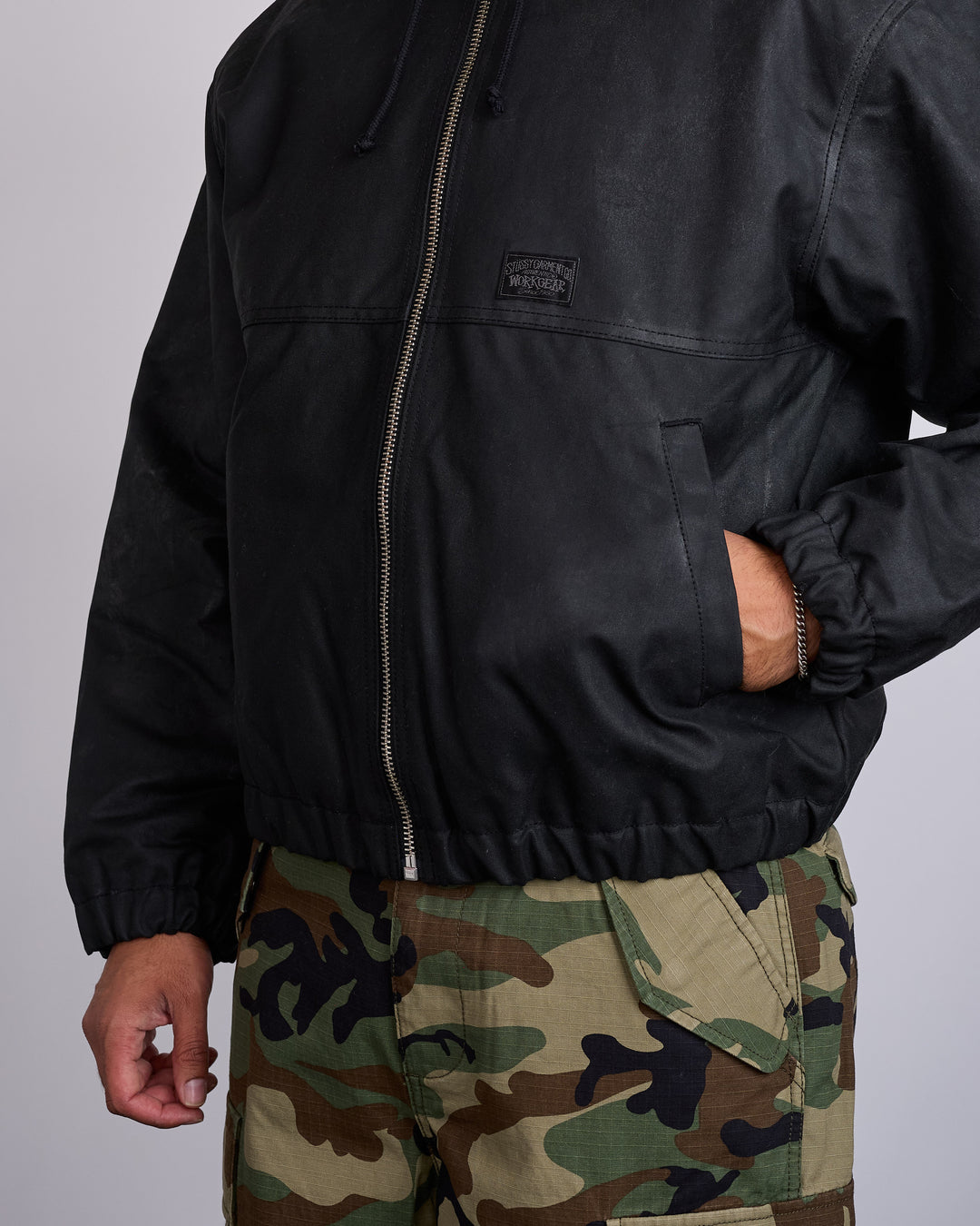 Stussy Work Jacket Waxed Cotton Black