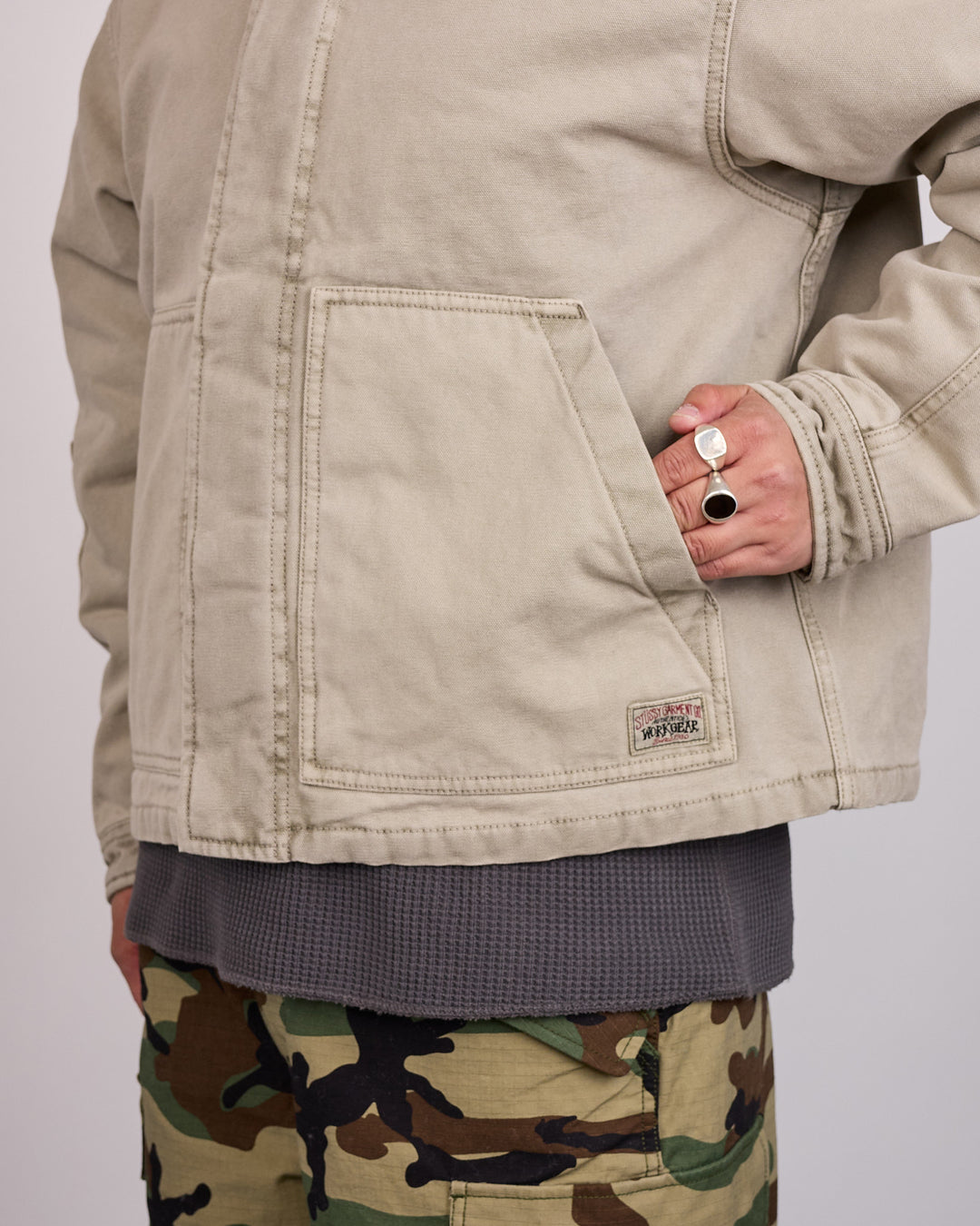 Stussy Workgear Corduroy Collar Jacket Grey