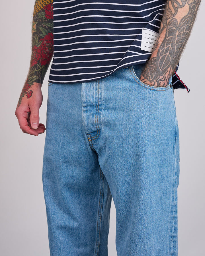 Thom Browne 5-Pocket Japanese Selvedge Jean Washed Light Blue
