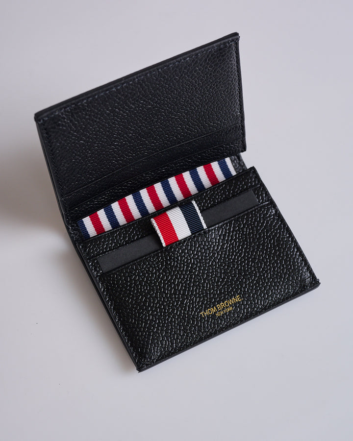 Thom Browne Classic Double Card Holder Pebble Grain Leather Black