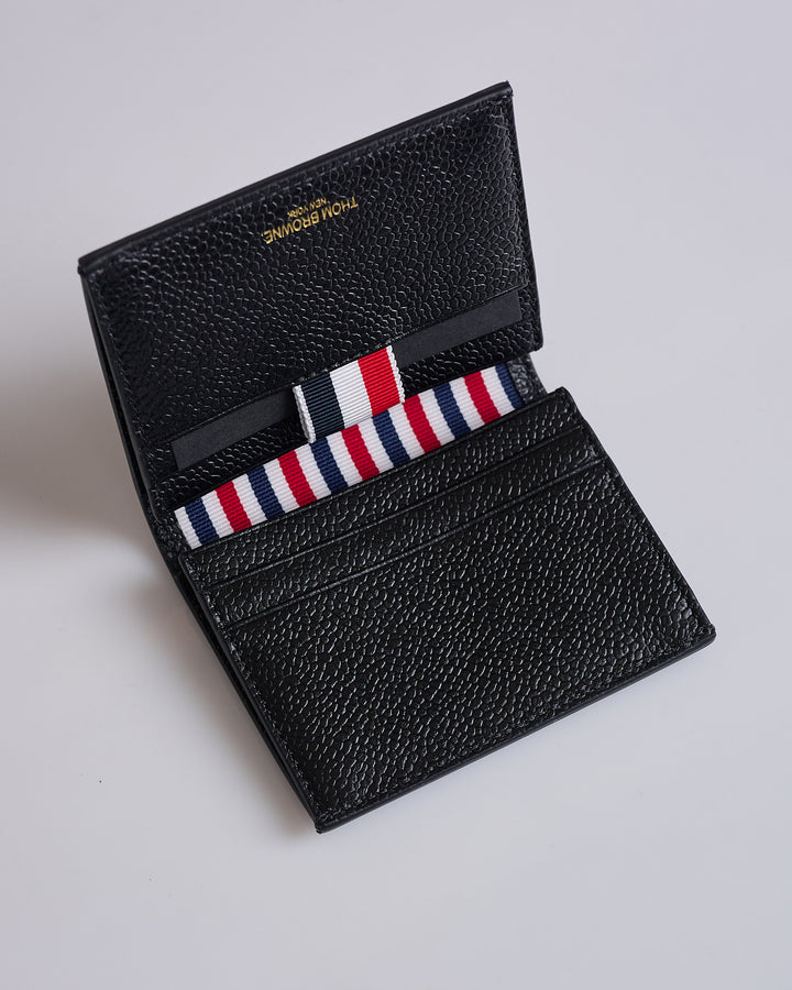 Thom Browne Classic Double Card Holder Pebble Grain Leather Black