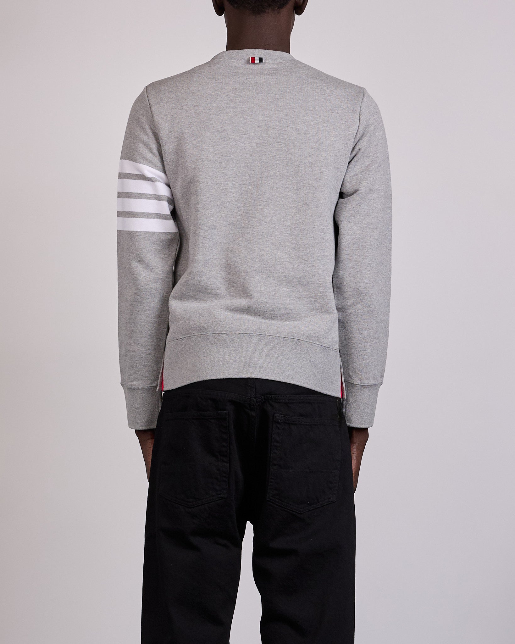 Thom Browne Classic Loopback 4 Bar Crewneck Light Grey – LESS 17