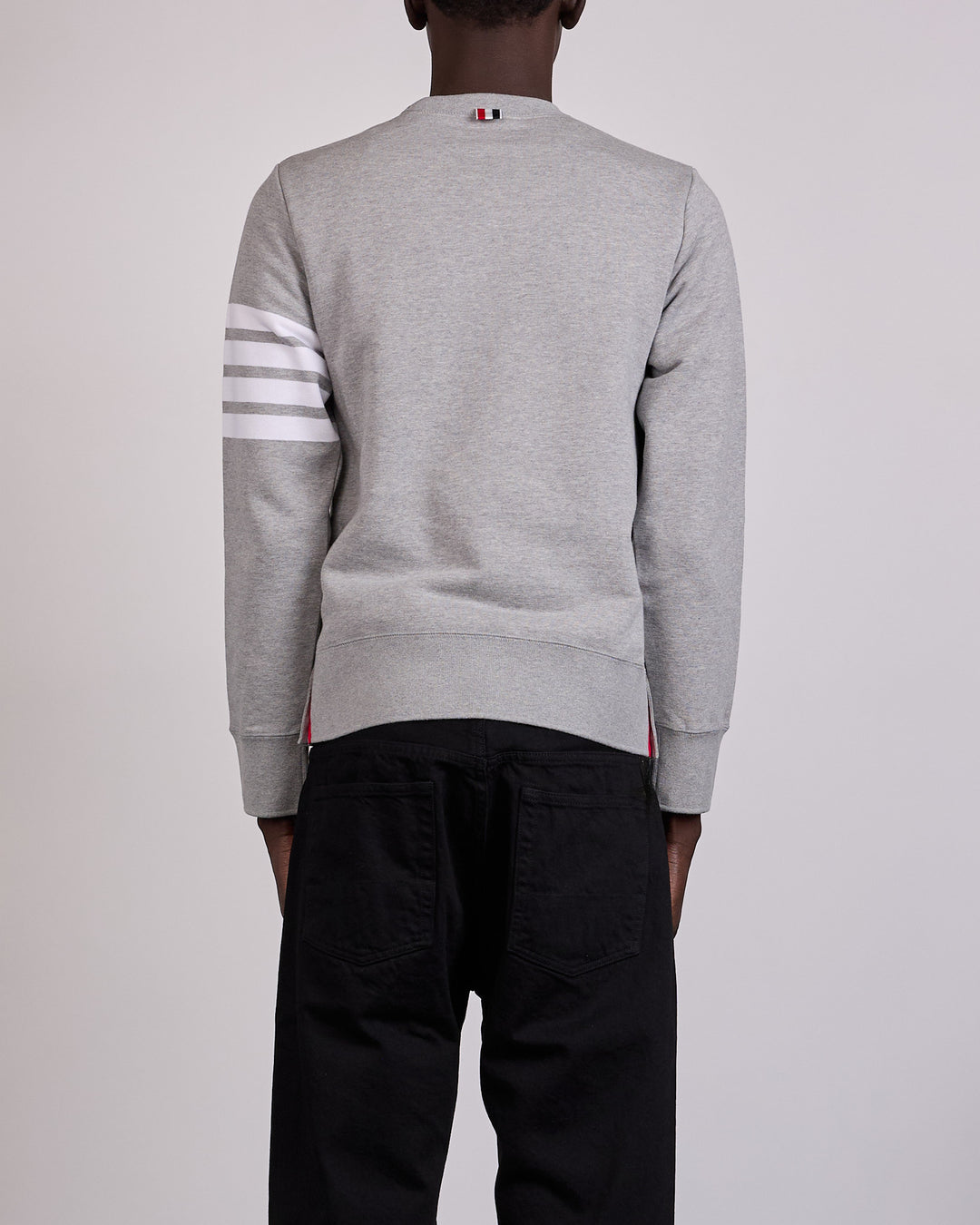 Thom Browne Classic Loopback 4 Bar Crewneck Light Grey