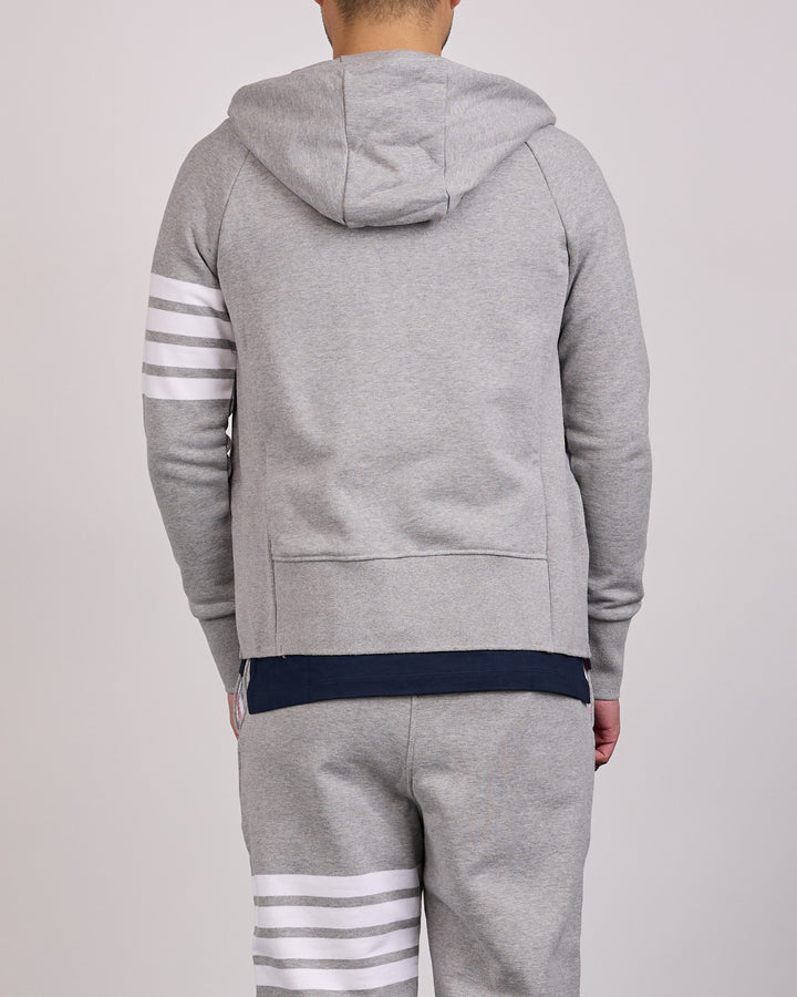 Thom Browne Classic Loopback 4 Bar Zip Hoodie Light Grey