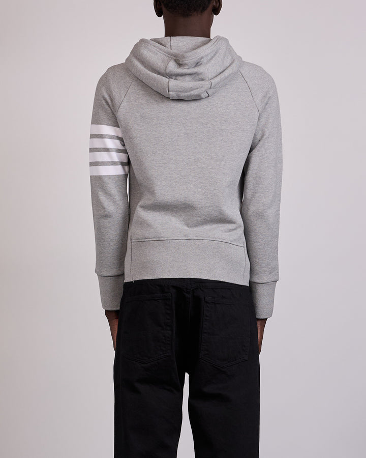 Thom Browne Classic Loopback 4 Bar Zip Hoodie Light Grey