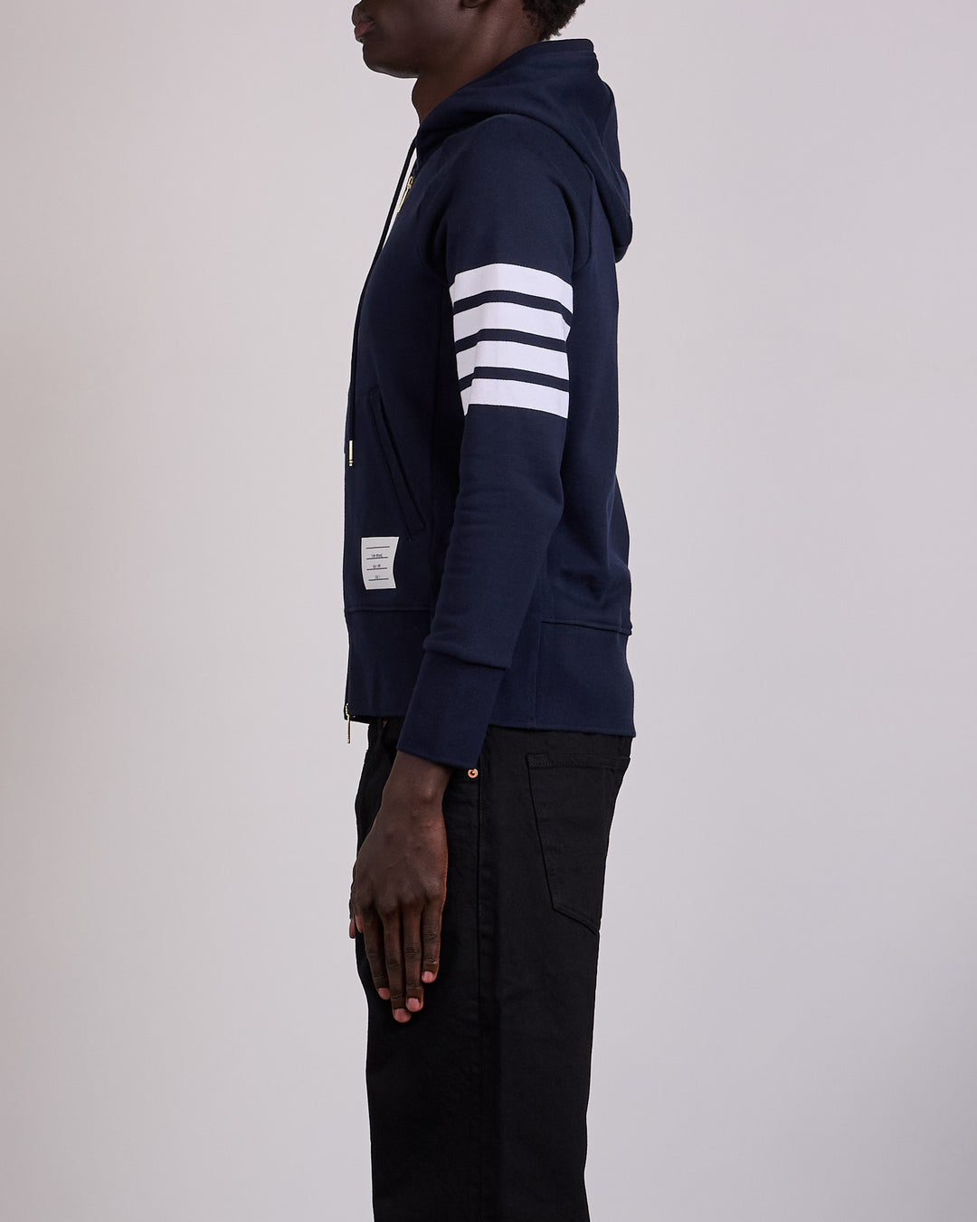 Thom Browne Classic Loopback 4 Bar Zip Hoodie Navy