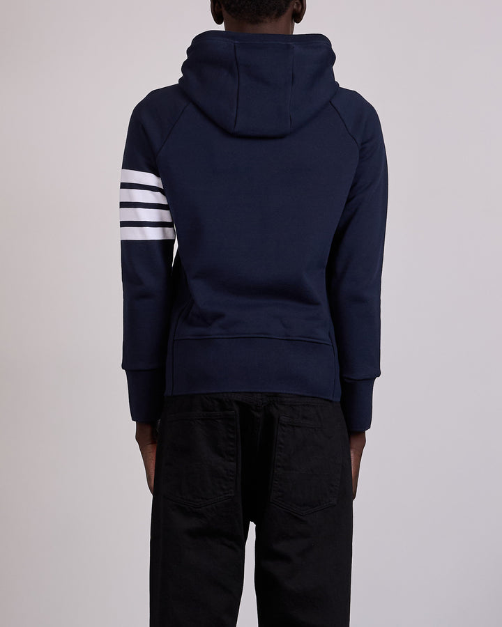 Thom Browne Classic Loopback 4 Bar Zip Hoodie Navy