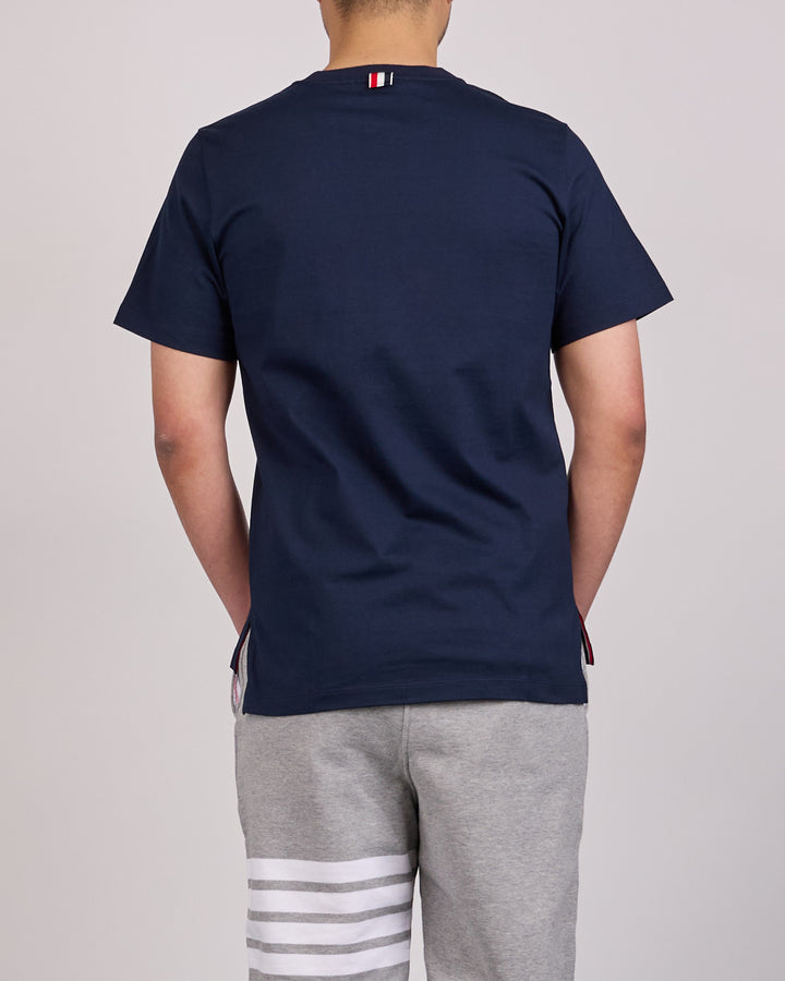 Thom Browne Classic Relaxed Side Slit T-Shirt Navy