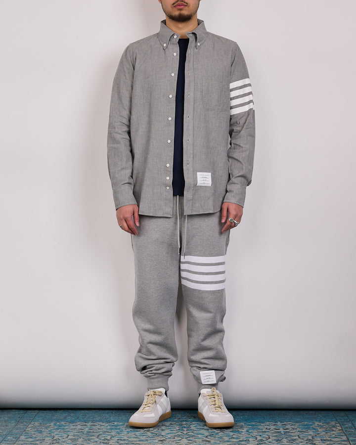 Thom Browne Classic Straight Fit 4 Bar Button Shirt Chambray Med Grey