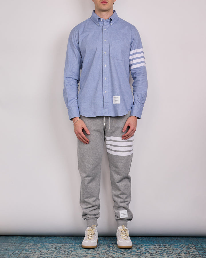 Thom Browne Classic Straight Fit 4 Bar Button Shirt Flannel Light Blue