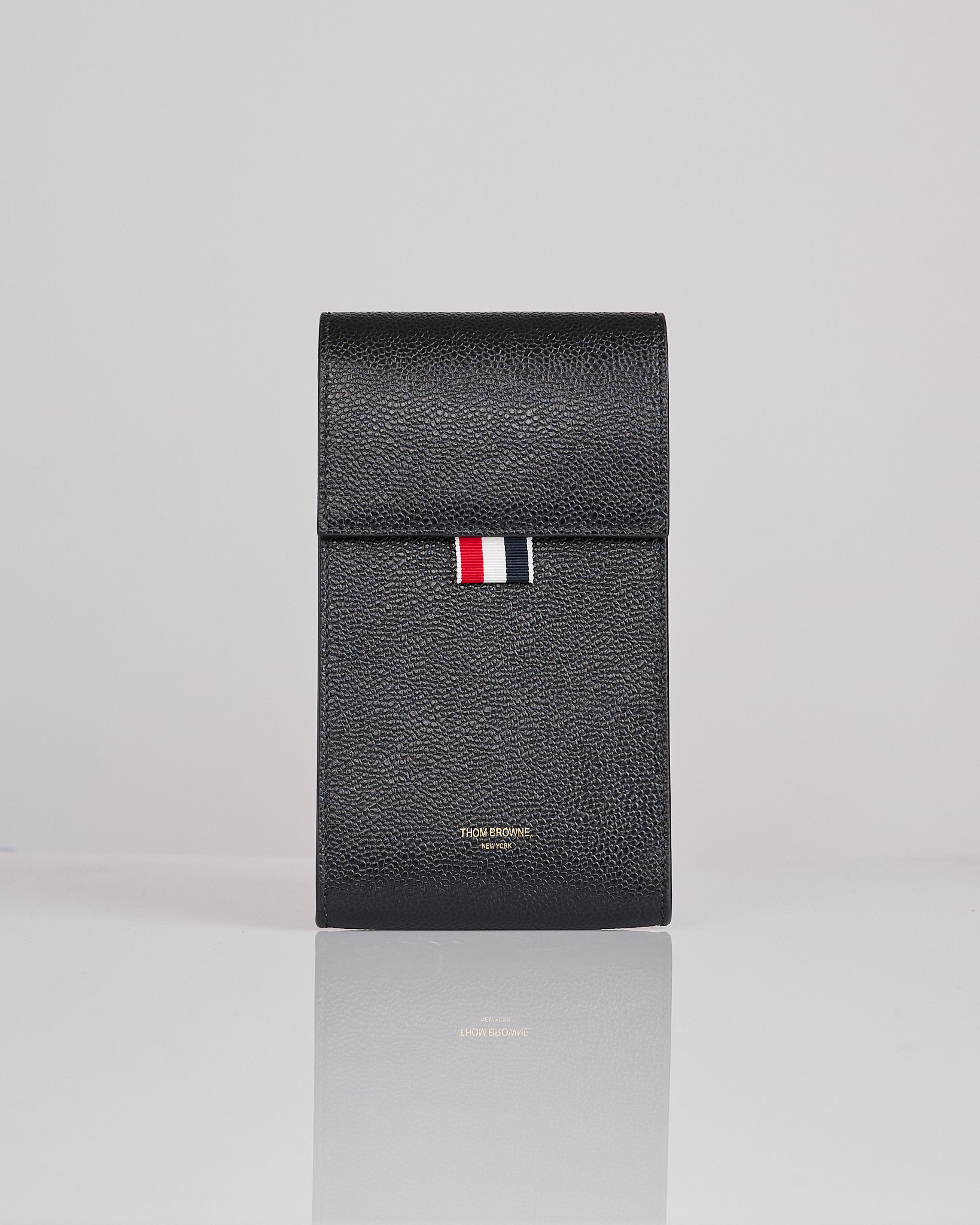 Thom Browne Crossbody Phone Holder Pebble Grain Leather Black