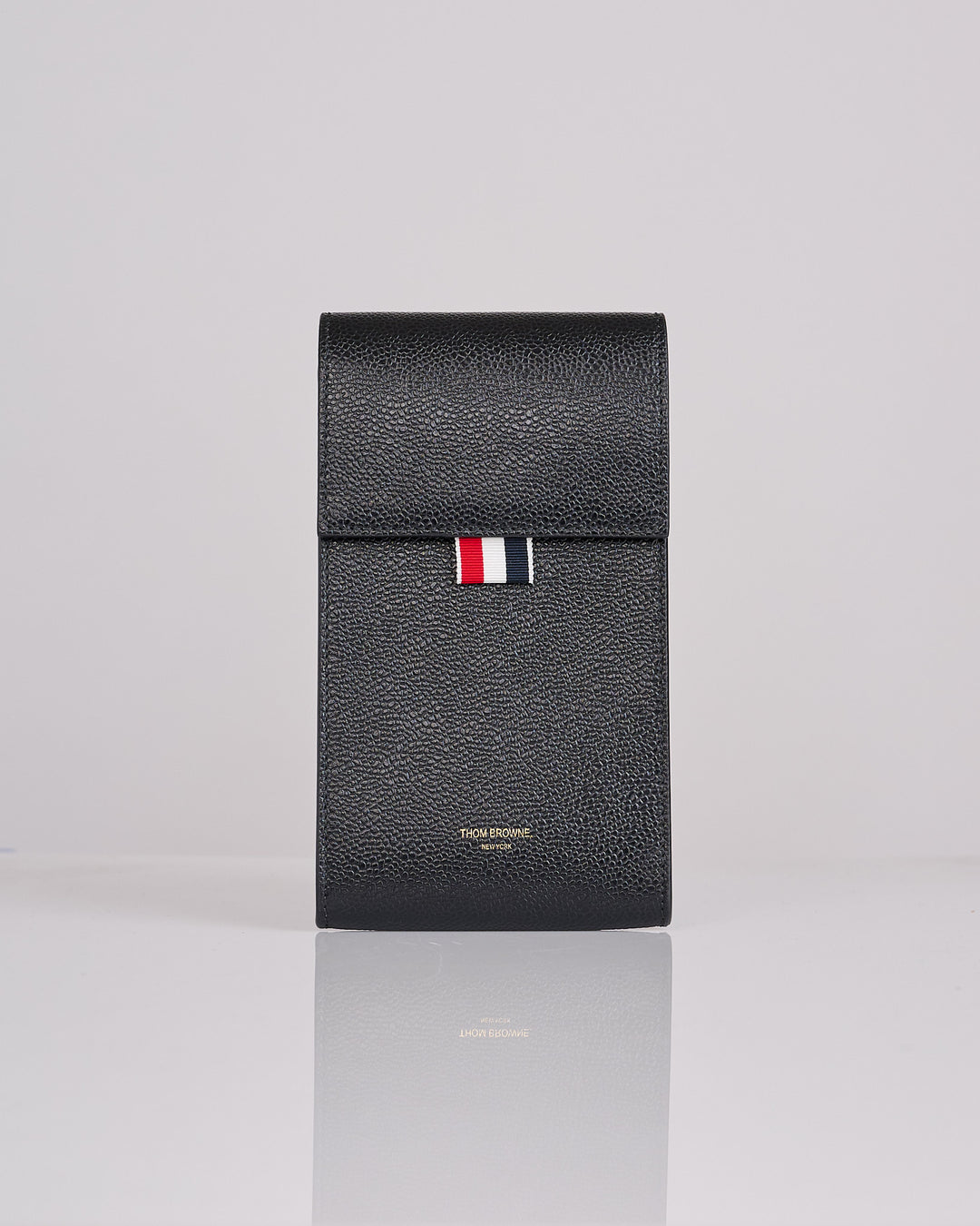 Thom Browne Crossbody Phone Holder Pebble Grain Leather Black