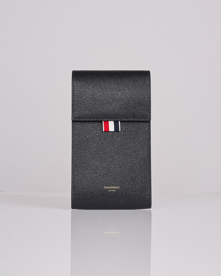 Thom Browne Crossbody Phone Holder Pebble Grain Leather Black