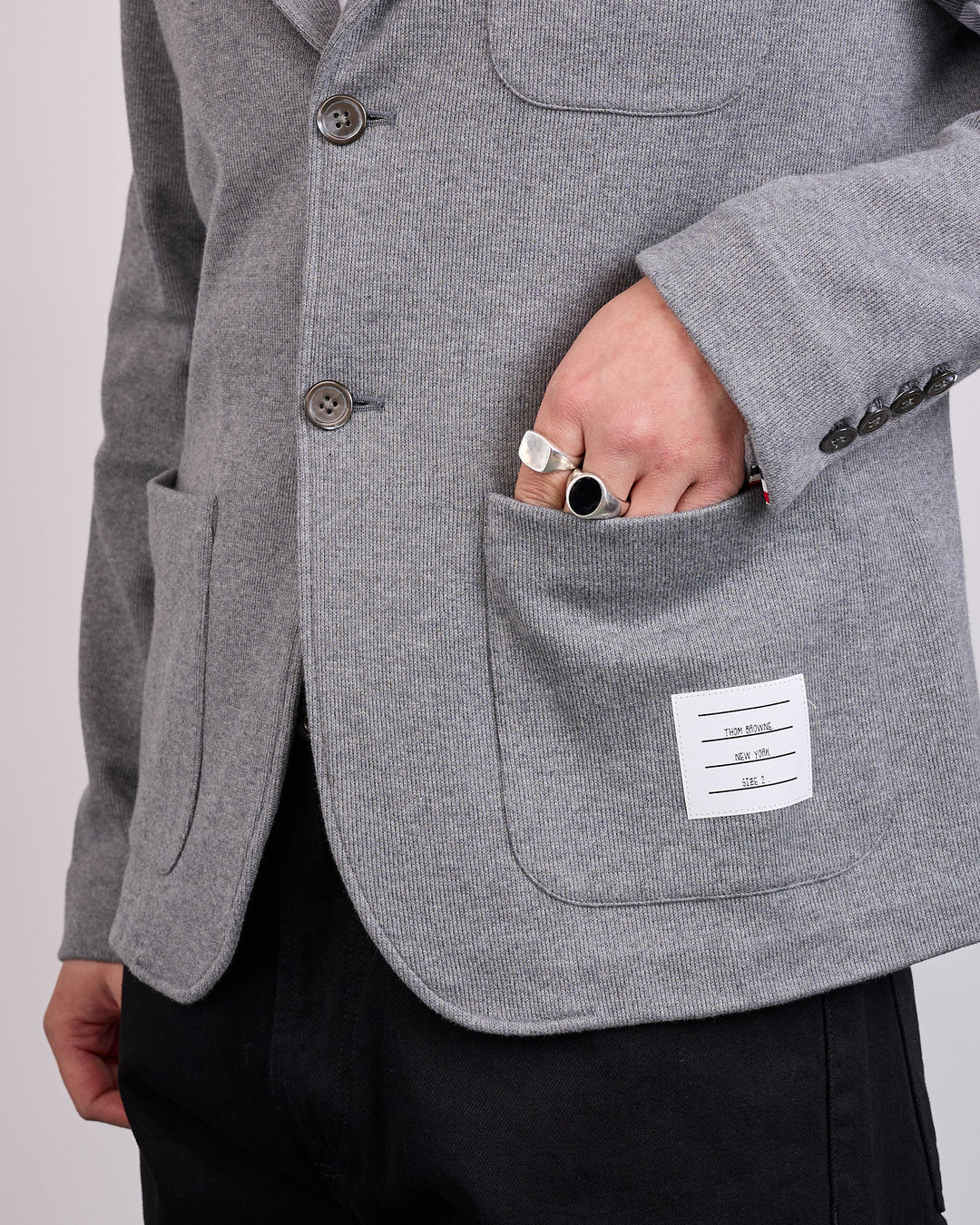 Thom Browne Double Face Knit 4 Bar Sack Jacket Med Grey