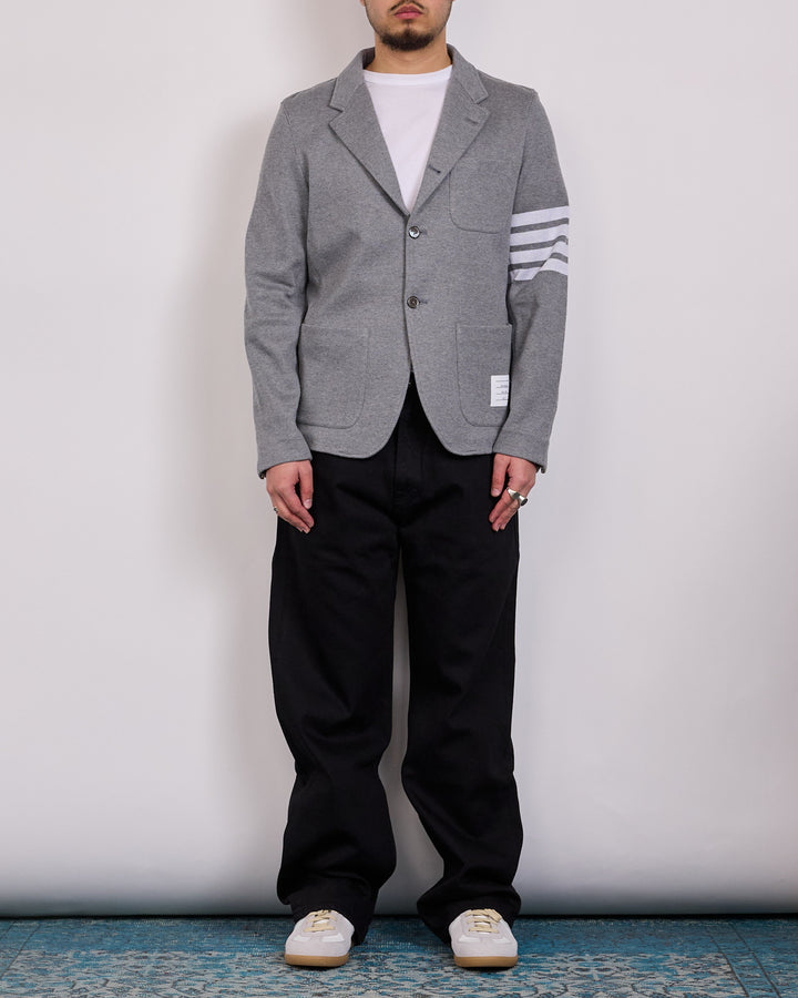 Thom Browne Double Face Knit 4 Bar Sack Jacket Med Grey