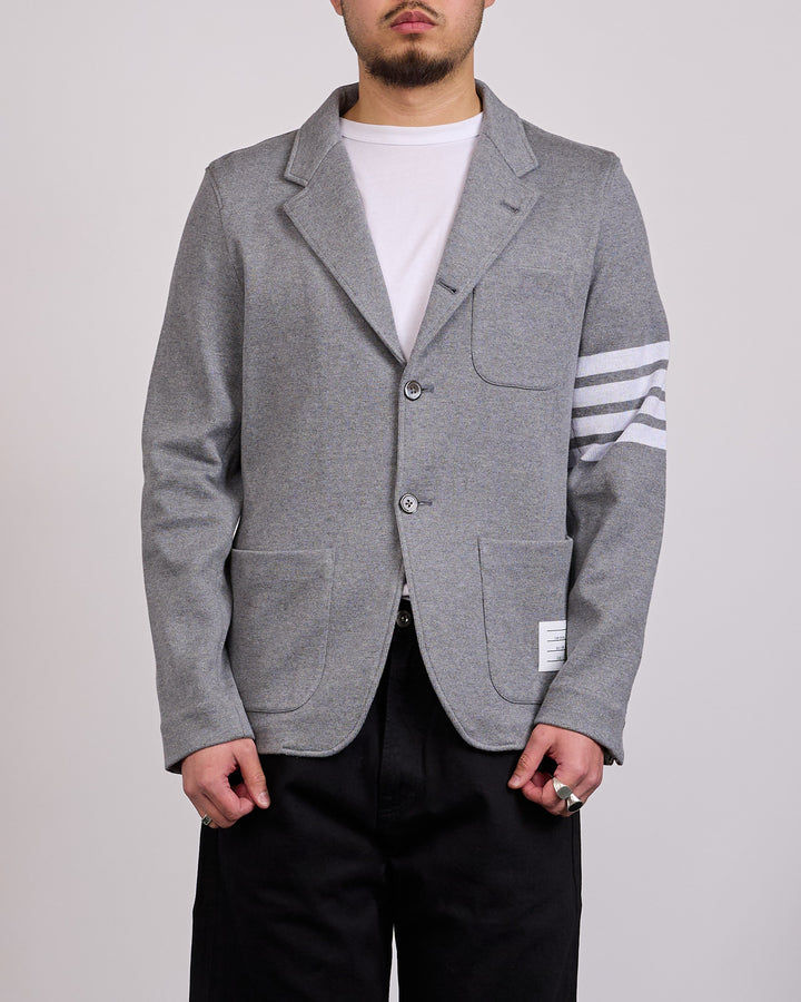 Thom Browne Double Face Knit 4 Bar Sack Jacket Med Grey