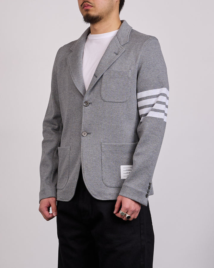 Thom Browne Double Face Knit 4 Bar Sack Jacket Med Grey