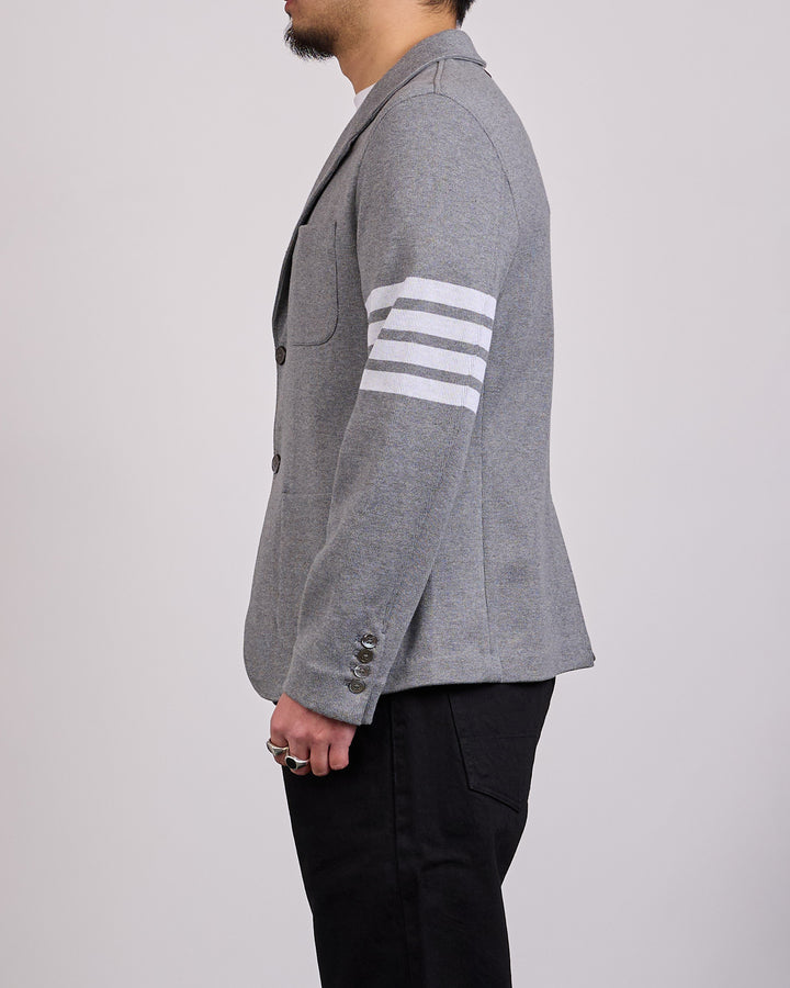 Thom Browne Double Face Knit 4 Bar Sack Jacket Med Grey