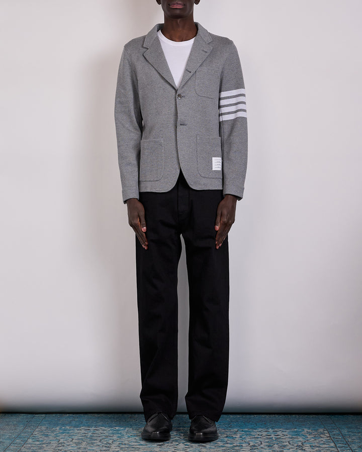 Thom Browne Double Face Knit 4 Bar Sack Jacket Med Grey
