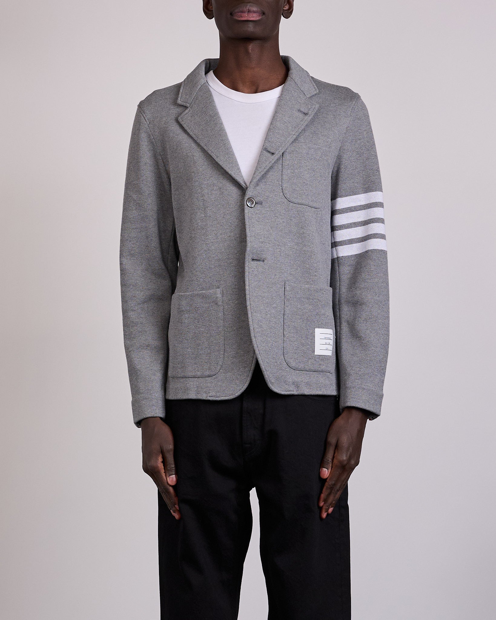 Thom Browne Double Face Knit 4 Bar Sack Jacket Med Grey – LESS 17