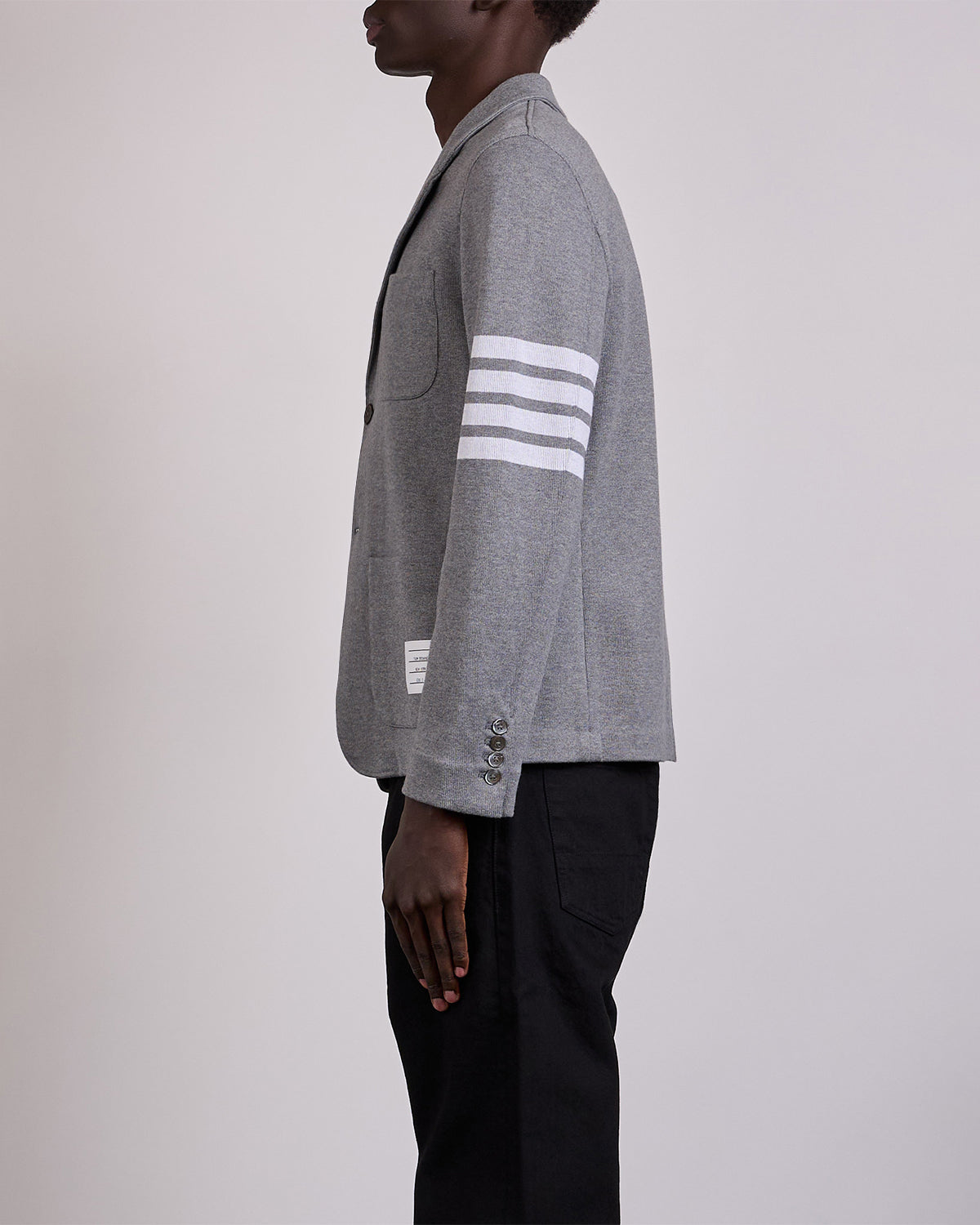 Thom Browne Double Face Knit 4 Bar Sack Jacket Med Grey – LESS 17