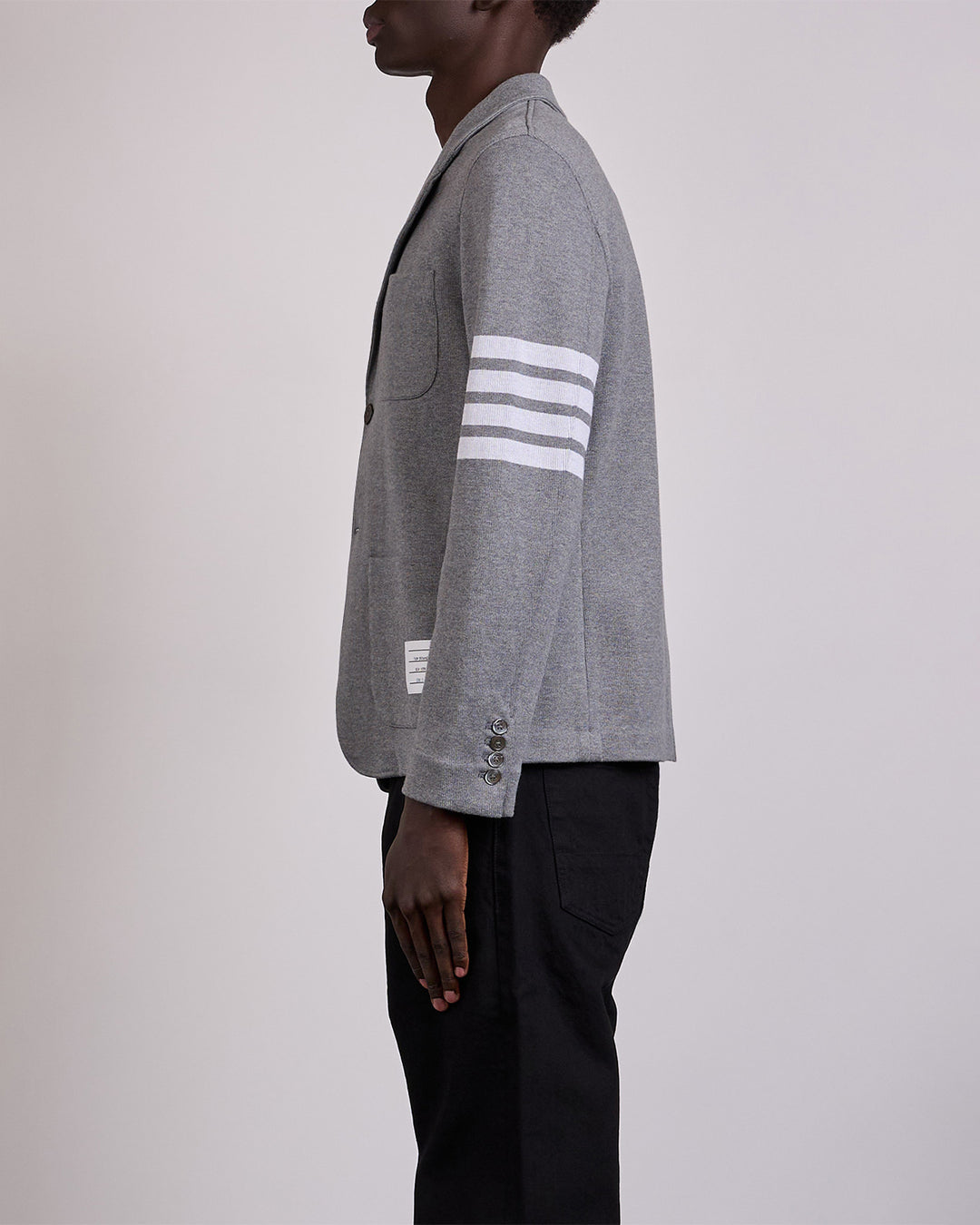Thom Browne Double Face Knit 4 Bar Sack Jacket Med Grey