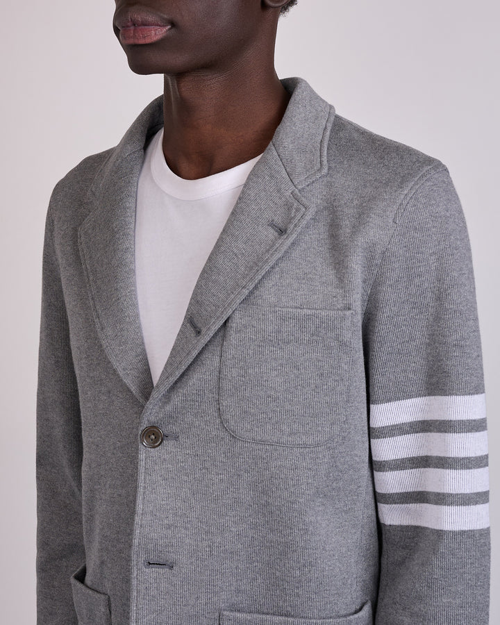 Thom Browne Double Face Knit 4 Bar Sack Jacket Med Grey