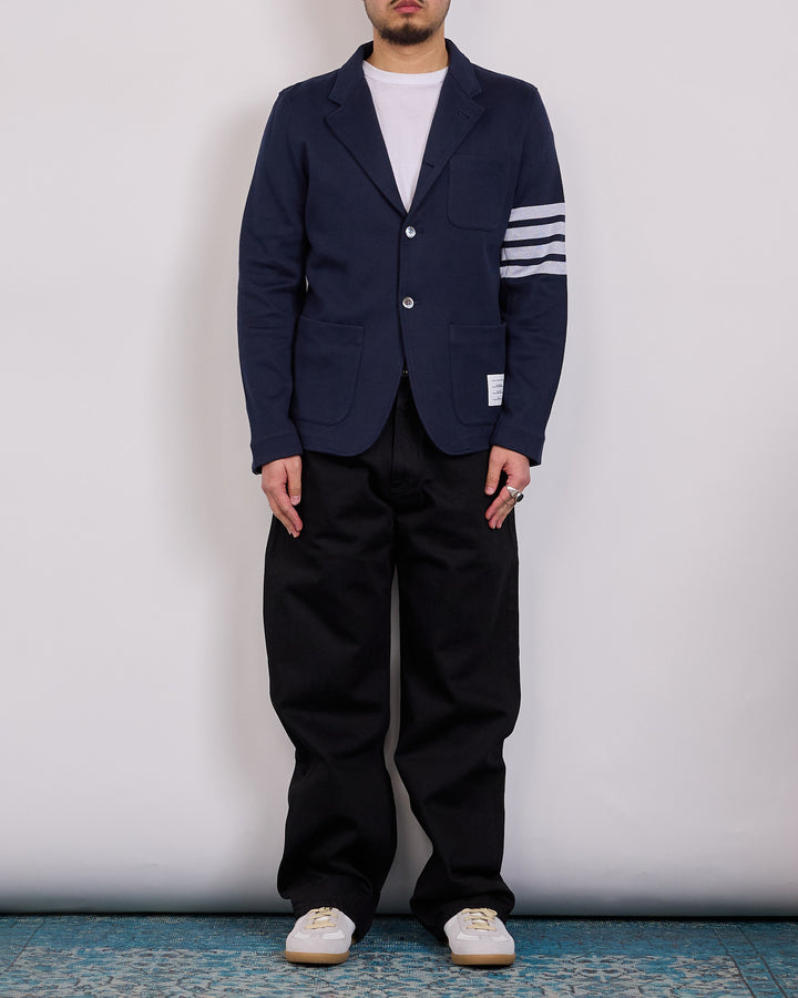 Thom Browne Double Face Knit 4 Bar Sack Jacket Navy