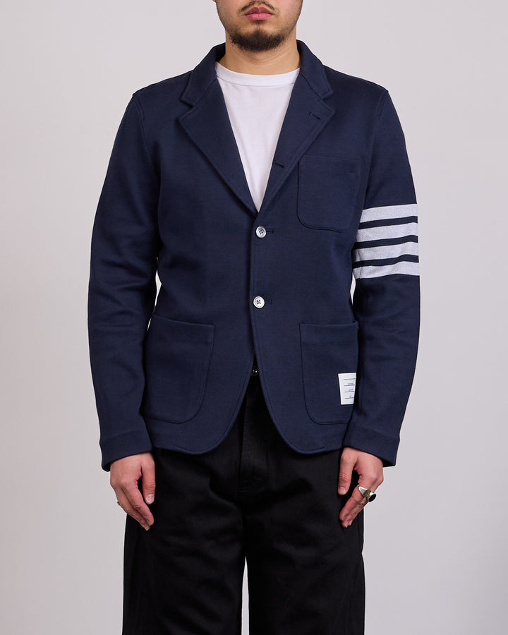 Thom Browne Double Face Knit 4 Bar Sack Jacket Navy