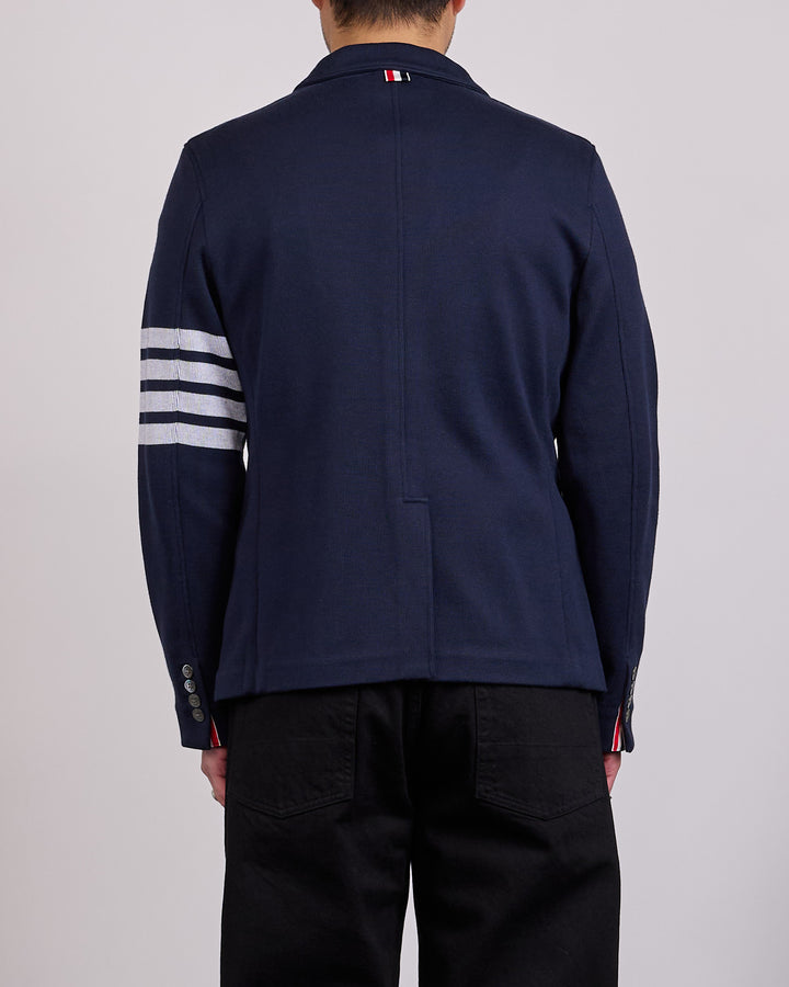 Thom Browne Double Face Knit 4 Bar Sack Jacket Navy