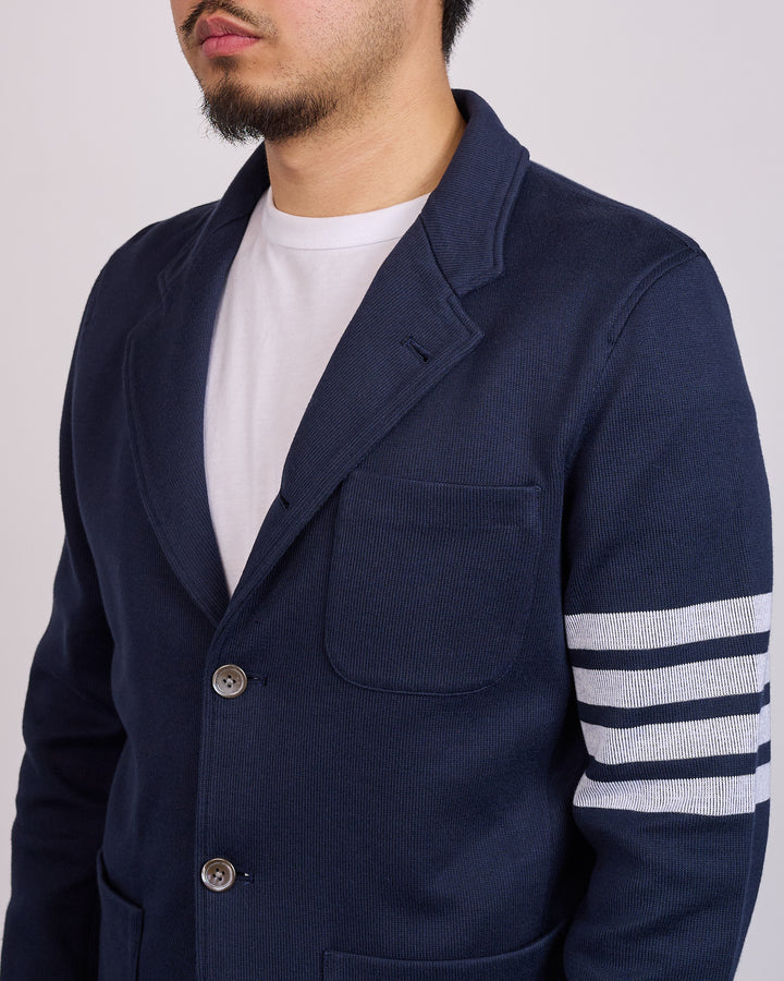 Thom Browne Double Face Knit 4 Bar Sack Jacket Navy