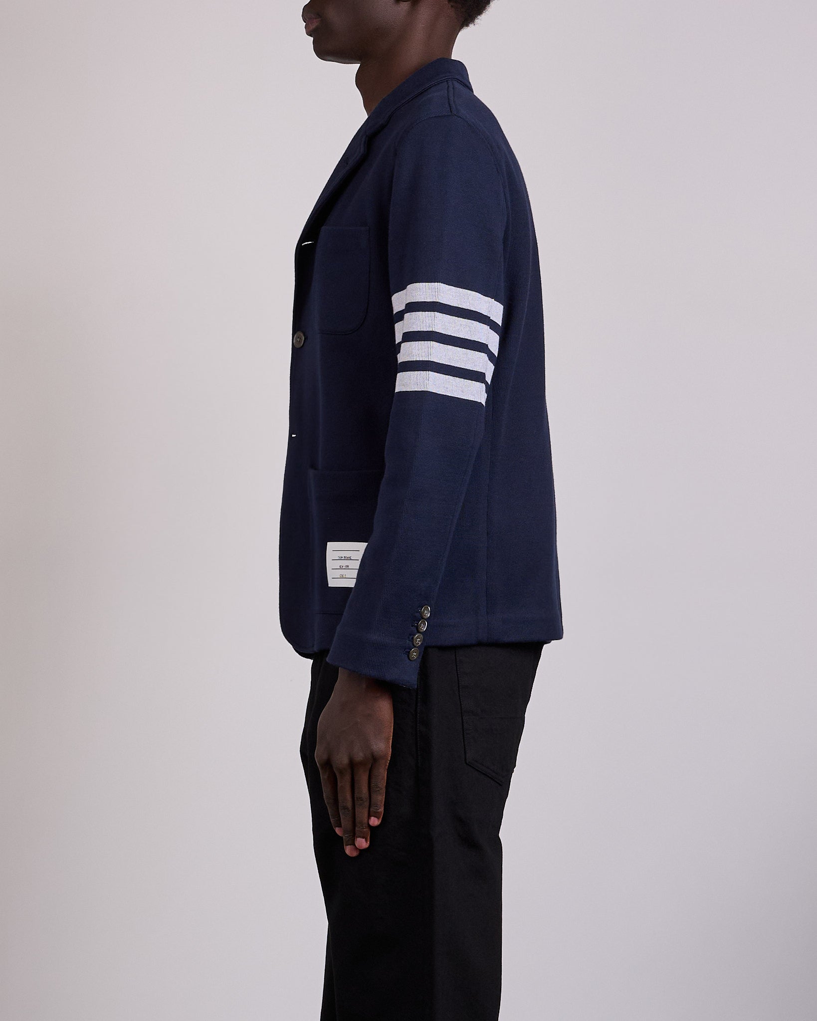 Thom Browne Double Face Knit 4 Bar Sack Jacket Navy – LESS 17