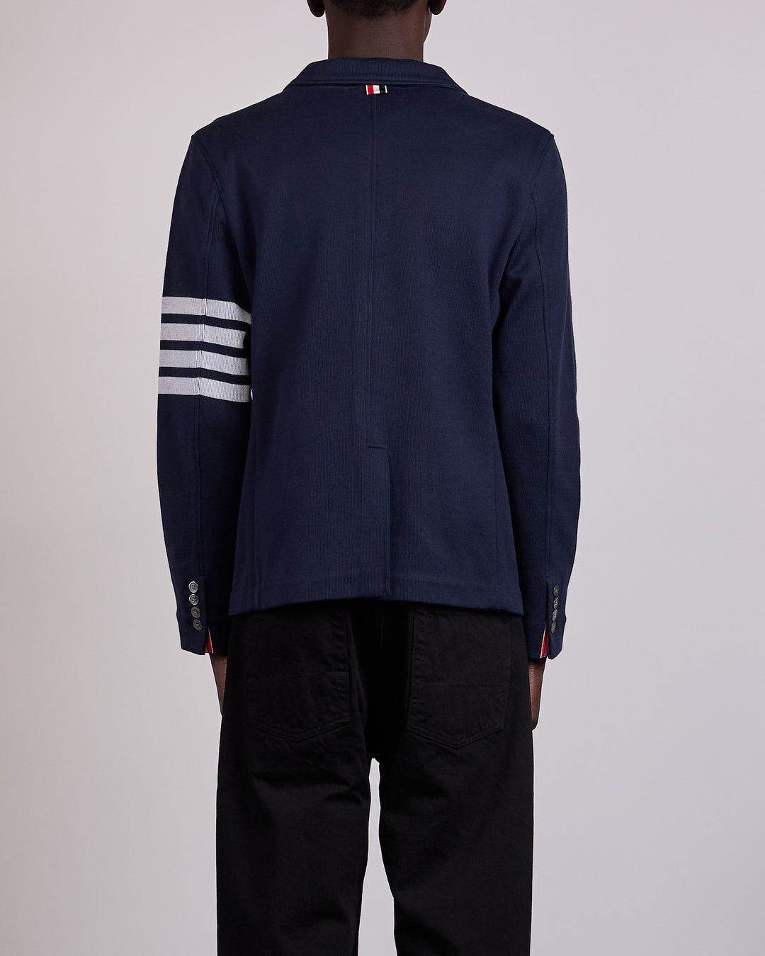 Thom Browne Double Face Knit 4 Bar Sack Jacket Navy