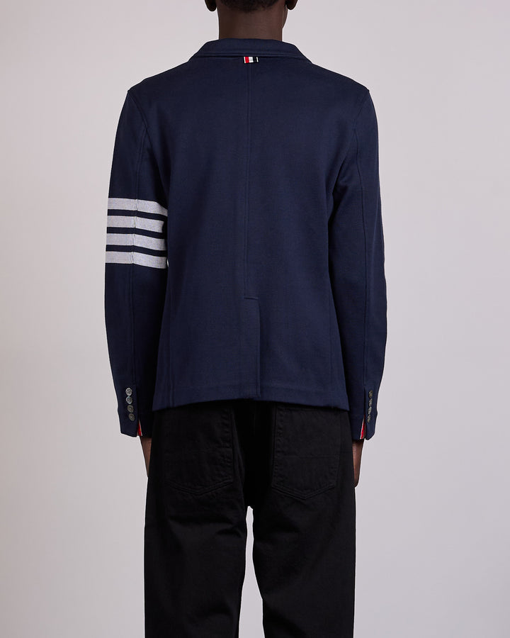 Thom Browne Double Face Knit 4 Bar Sack Jacket Navy