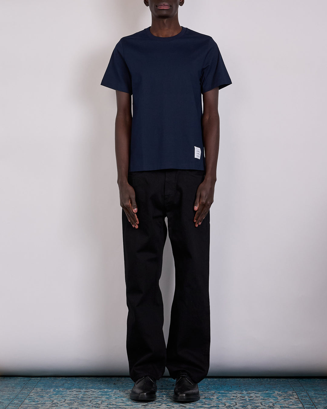 Thom Browne Classic Relaxed Side Slit T-Shirt Navy